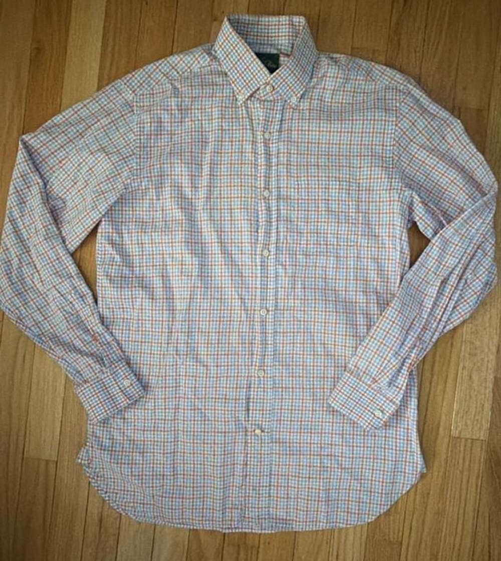 Alan Paine Men's Medium Long Sleeve Plaid Check Button Down Casual Shirt
